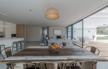 Dinner table in modern villa living room