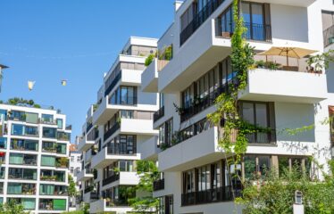 Modern luxury apartment buildings